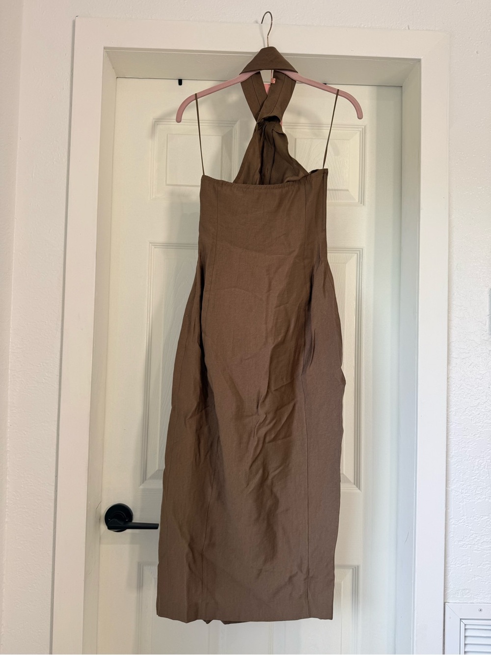 Cult Gaia Romia Brown Midi Dress with Neck Tie NWT - Picture 6 of 9